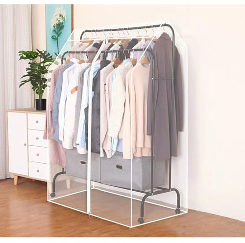 WABMJGW kleiderständer Abdeckung Transparente,staubdicht, Protector Schutzhülle für Kleiderständer,mit haltbaren Reißverschlüssen,Abdeckung Kleiderstange,Waschbar,Breite 29,52 Zoll,B 100x75x150cm