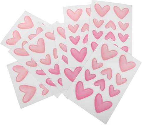 Herzförmige Wandaufkleber 16 Blatt, Rosa Pvc, Repositionierbar | Valentinstag, Mädchenzimmer, Kinderzimmer Deko, Ablösbar, Romantisch, für Hochzeit und Jubiläum