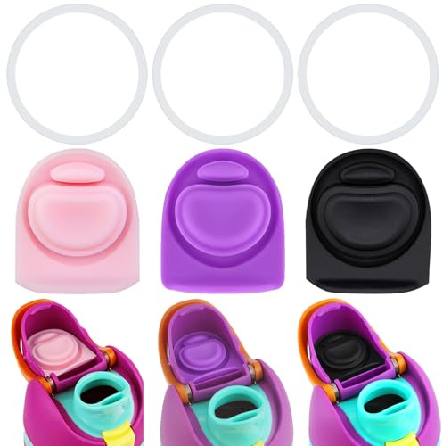 Frokolla 3 Sets Replacement Stopper and O Ring Gasket Compatible with Owala FreeSip 24oz 32oz,Water Bottle Lid Insert Cap Silicone Seal Parts for Owala 16/19/24/32/40oz Mouth Piece Accessories HR-J4