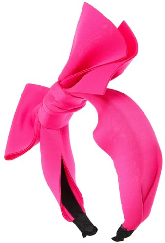 ANDRESLAD Großes Schleifen Haarband für Mädchen und Damen Dekoratives Haarband in Leuchtendem Pink Modisches Haaraccessoire für Party Cosplay und Festivals