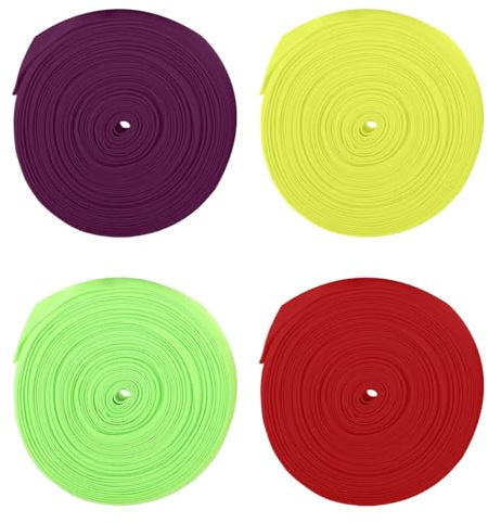 Gadpiparty Fluoreszierende Elastische Nylonbänder 20mm Breit Dehnbares Gummiband für Selbstgemacht Nähzubehör Bund und Kantenbänder 4 Farben Satz für Kleidung und Bastelarbeiten