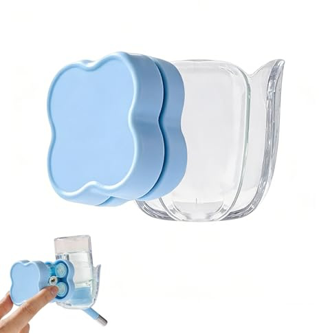 Small Animal Water Feeder Brackets Magnetic Hamster Water Bottle Holder Acrylic Small Animals Bottles Stand for Small Pet Water Bottles Adjustable Base for Hamster Cage Easy to Move/Install (Blue)