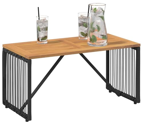 vidaXL Tisch für Outdoor Schwarz und Braun 80 x 40 x 40 cm Poly-Rattan