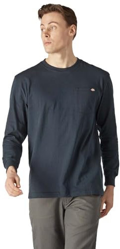 Dickies, Men's, Heavyweight LS Pocket TEE Relaxed, Dark Navy, M