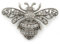 Grande broche « Abeille » argentée en filigrane, cristal de Swarovski, 70 mm de large