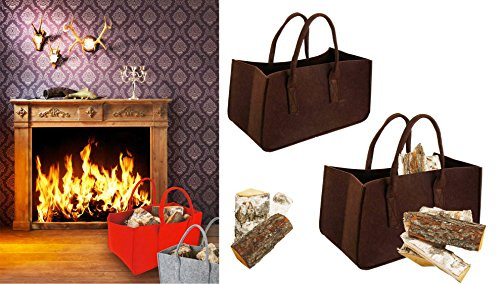 Filztasche Kaminholz Braun