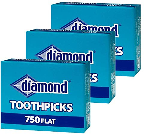 Diamond Flat Toothpicks 750Ct 3 Pack