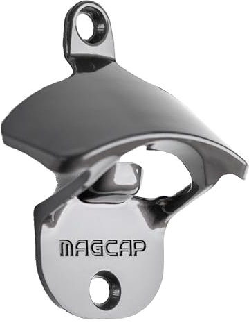MAGCAP Outdoor Bottle Opener Wall Mounted - Style Magnetic Beer Bottle Opener That Catches Caps - Easy to Install and Incredibly Convenient (Gunmetal Black)