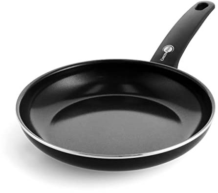 GreenPan Cambridge Sartén de cerámica antiadherente saludable de 26 cm, sin PFAS, inducción, apta para lavavajillas, apta para horno, negra
