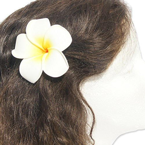 ROSENICE Plumeria Haar Clip Kopfbedeckungen (gelb weiß, 1 stück)