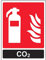 vsafety 11030 an-s Panneau extincteur, carte d'identité de CO2, autocollant, Portrait, 150 mm x 200 mm, noir/rouge