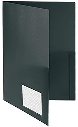 Broschüren-Mappe PP A4, Standard, runde Taschen, schwarz