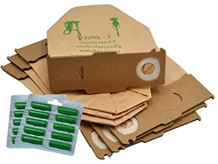 FSProdukte 20 Staubsaugerbeutel kompatibel mit Vorwerk Kobold 130, 131 und SC-Modelle + 20 Duftpatronen Sommerwiese