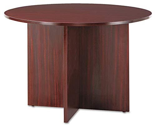 Alera Valencia Round Conference Table with Legs, 29-1/2h x 42 dia., Mahogany