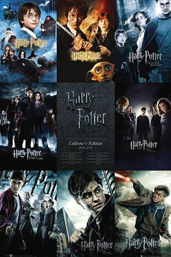 HARRY POTTER Poster Collector's Edition 2011-2011 (61cm x 91,5cm) + 2 tringles Noires avec Suspension