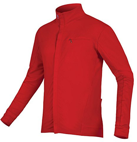 Endura Xtract Roubaix Long Sleeve Cycling Jersey | Breathable | Soft Feel Fabric | Moisture Wicking | Athletic Fit | Rear Pockets | Zipped Pockets Jersey, Red, XL
