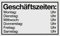 Metafranc Hinweisschild Geschäftszeiten: Mo-Sa - 250 x 150 mm / Beschilderung / Infoschild / Geschäftszeiten / Urlaubszeiten / Öffnungszeiten / Gewerbekennzeichnung / 500160