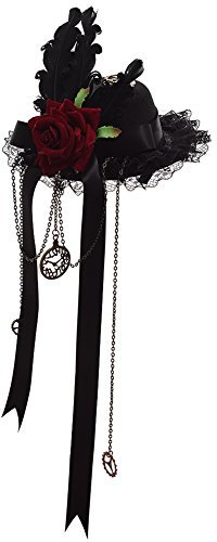 GRACEART Damen Steampunk Mini Zylinder Kopfbedeckungen mit Haarklammer, Steampunk Damen Mädchen Haarklammer Mini Mütze Kopfbedeckung(A)