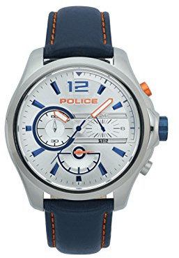 Police Herren Chronograph Quarz Uhr mit Leder Armband PL.15403JS/04