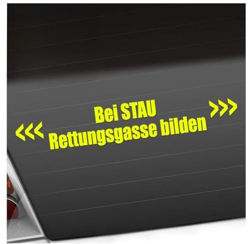 Kiwistar - Autoaufkleber - Bei Stau Rettungsgasse bilden Heckscheibe Auto Aufkleber wetterfest für Kfz LKW Mofa Truck - Sticker außen selbstklebend Tuning Zubehör für Fenster Fahrzeug Scheibe
