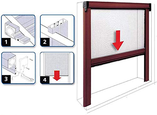 Zanzariera a rullo IRS Sottile kit fai da te riducibile vari colori e misure cm 100x170 Marrone