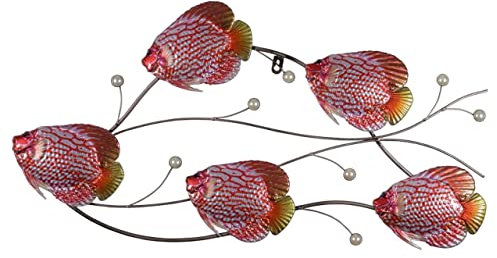 CIM Metall Wand-Deko - Rotes Meer Fisch 72cm - tierische 3D Wandbilder - Wandschmuck inkl. praktischer Wandbefestigung - lebhafte Wandskulptur