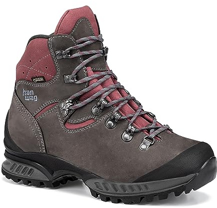 Hanwag W Tatra Ii Wide Lady GTX Grau-Rot - Gore-Tex Komfortabler robuster Damen Trekking Schuh, Größe EU 36 - Farbe As