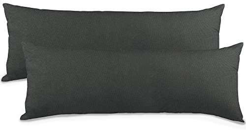 aqua-textil Classic Line Kissenbezug 2er-Set 40 x 120 cm anthrazit grau Baumwolle Seitenschläferkissen Bezug Kissenhülle, Kopfkissenüberzug, Pillowcase, Bettkissen, Kopfkissenbezug, Reißverschluss