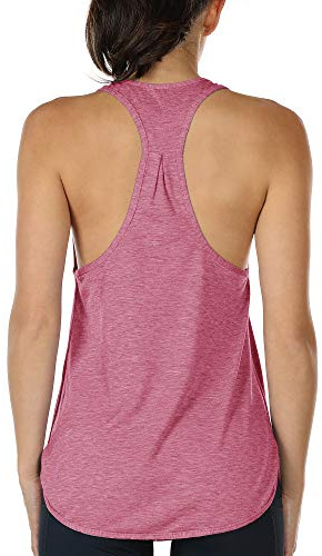 icyzone Canotta Sportiva da Donna Racerback Senza Maniche Top per Yoga Palestra Pilate (XL,Rosa)