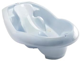 THERMOBABY - Baignoire LAGON - Bain de bébé - Légère - Compacte - De la naissance à 12 mois - Fleur Bleue - Fabriqué en France
