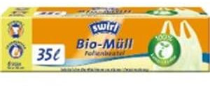 swirl® Müllbeutel Bio, kompostierbar, Folie, 35 l, 540 x 700 mm, Sie erhalten 1 Packung mit 6 Müllbeutel