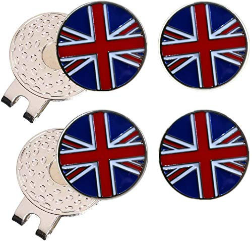 Golf Hat Clip with Ball Marker Magnetic Value Gift Set, Alignment Clips Attaches Easily to Hat Caps Belt Fashion Pattern Training Aids Accessories for Men Women Kids Durable Removable (Style 1)