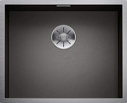 Blanco 526243 Fregadero de Cocina, Acero Inoxidable Dark, 500mm-ohne Armaturenbank