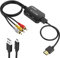 ABLEWE RCA auf HDMI Konverter, 1080p Cinch an HDMI Adapter mit Cinch Kabel und HDMI Kabel, unterstützt PAL/NTSC für TV/PC/PS3/WII/XBOX/N64/VHS/VCR/Blue-Ray-DVD-Player