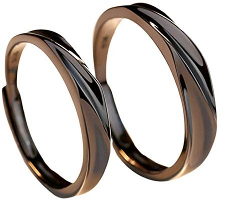 Beydodo Trauringe 925 Silber Paar, Eheringe Paarpreis Verstellbar ohne Steine Bandringe Poliert Rund Partner Ringe für Sie und Ihn