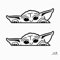 Artstickers 2 Stück Aufkleber Yoda (20 x 6 cm) für Auto, Motorrad, Wohnwagen usw. (schwarz)