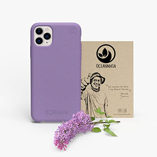 Oceanmata - iPhone 11 Pro Hülle - Design - Cover iPhone 11 Pro- Biologische Apple iPhone Hülle Ozean Plastik (Flieder)