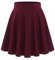 Bbonlinedress Damen Mädchen Rock Basic Solid vielseitige Dehnbaren informell A-Linie Mini Skater Glocken Tennis Schule Rock Burgundy XL