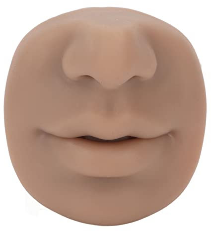 Nasenmodell aus Silikon, Weiches Silikon-Lippenpiercing-Modell, Tattoo-Übungshaut, Realistische Falsche Nase, Piercing-Gesichtsmodell für Schmuck-Display & Körperteile für Piercing-Übungen(3#)
