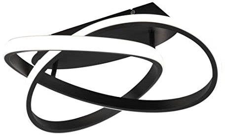 Reality Leuchten LED Deckenleuchte Course R62051432, Metall Schwarz matt, inkl. 18 Watt LED, Switch Dimmer