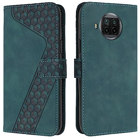 YIRRANZD Handyhülle für Xiaomi MI 10T Lite 5G Hülle, PU Leder Klapphülle Kartenfach Ständer Magnetisch, Flip Case Cover Handytasche Stoßfeste Schutzhülle für Xiaomi MI 10T Lite 5G (Grün)