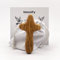 Blessify Komfort-Handkreuz aus Olivenholz mit Beutel und Geschenk-Box, feines Gebetskreuz aus Holz, 3 Stück