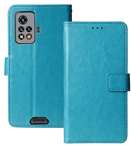 Anybird Flip Leder Tasche Hülle TPU Silikon Für Blackview BV9200 6.6 Lederhülle Handyhülle Schutzhülle Klapphülle Handytasche Handy Etui Brieftasche Cover Case Abdeckung (Blau)