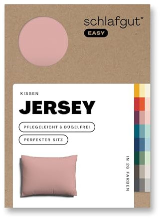 Schlafgut Easy Jersey Kissenbezug 40x60 cm Purple Mid mit 100% Baumwolle, superweicher & atmungsaktiver Kopfkissenbezug