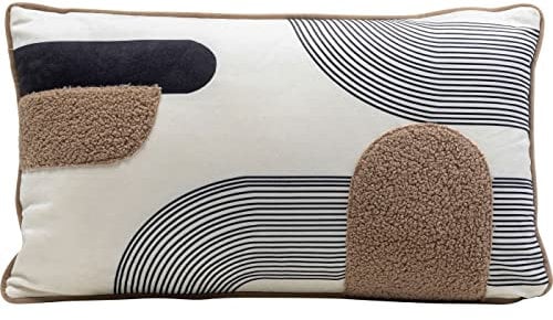 Kare Design Kissen Vista, Mehrfarbig, Rückseite Samtoptik, Zierkissen mit Füllung, Dekokissen mit Reißverschluss, Sofakissen, 50x30cm (L-B)
