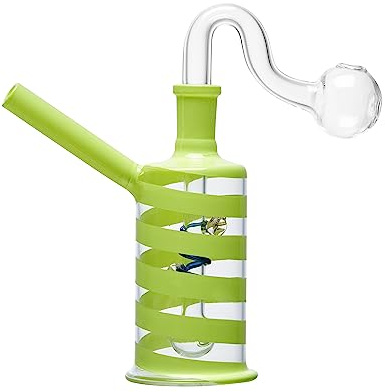 PARACITY Bong in vetro colorato, pipa ad acqua per fumatori spessa, riciclatore fatto a mano con tubo in vetro da 14 mm (B)