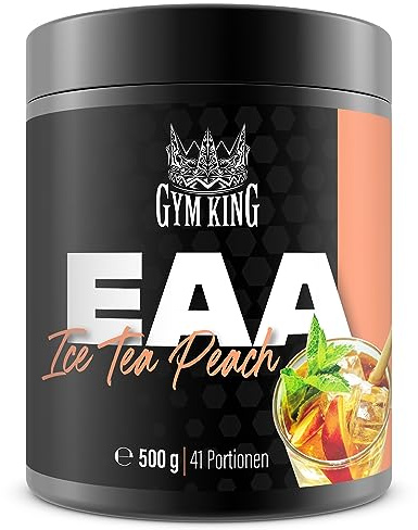 GYM KING EAA 500g Pulver Dose Essentielle Aminosäuren (Ice Tea Peach)