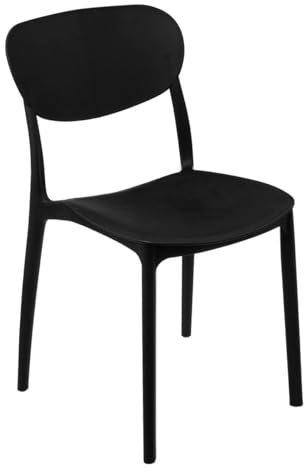 5five - Silla apilable de plástico Negro plasta