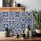 24pcs Tile Stickers for Kitchen Bathroom 15x15cm Moroccan Vintage Stick on Tiles Self Adhesive Floor Wall Stickers Vinyl Waterproof Oil Proof DIY