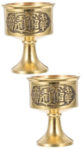 Zerodeko 2piezas Buddha Water Offering Cup Auspicious Bowl for Rituals and Decorations